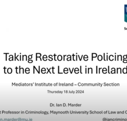 Recording of MII webinar on Restorative Justice